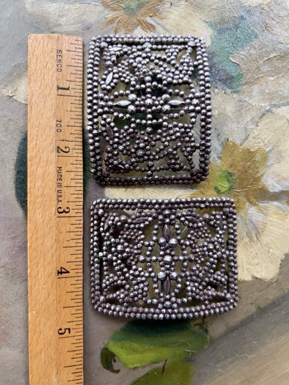 Antique French Cut Steel Shoe Buckles - Picture 8 of 8
